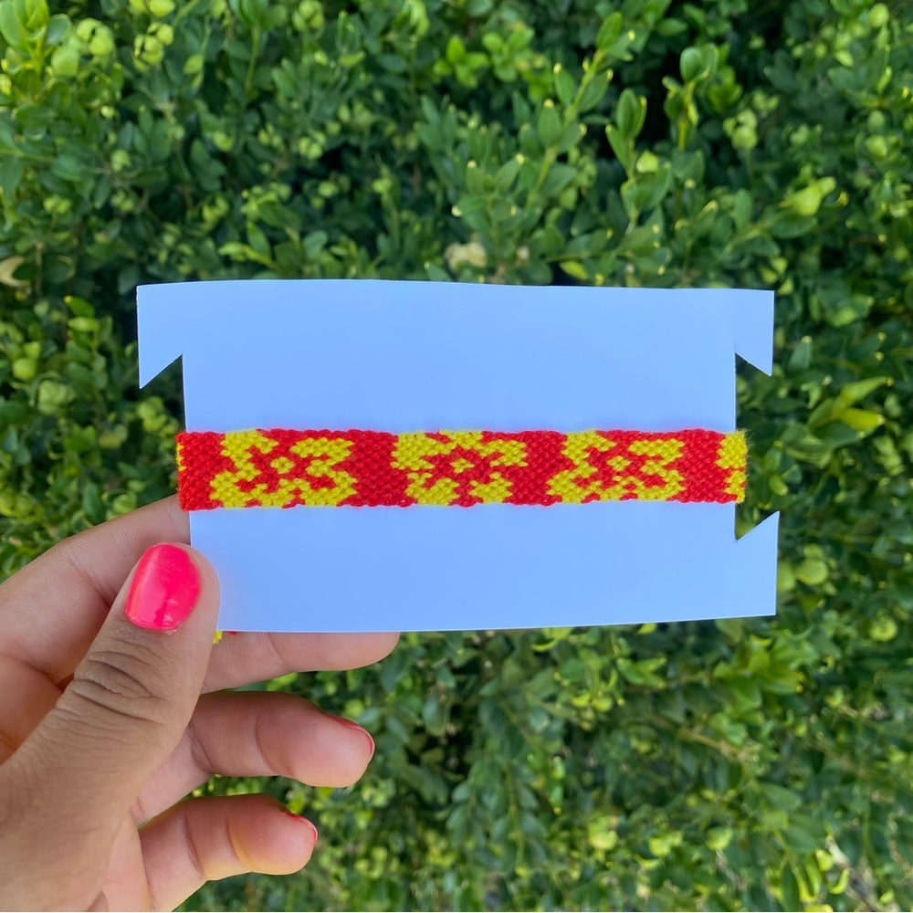 Floral embroidered friendship bracelet